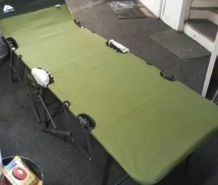 Folding Cot green guest bed. Like New!