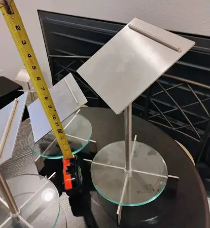 Display Fixtures Brushed Stainless w/ Glass -16 -12 -8 Retail
