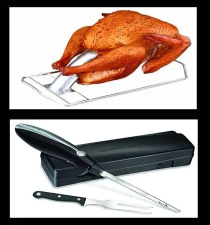 CAMP CHEF TURKEY INFUSION ROASTER AND HAMILTON BEACH CARVING KIT (NEW)