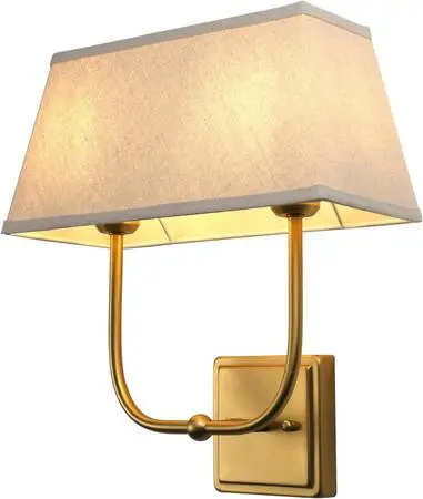 Vintage 2-Lights Wall Sconces with Linen Fabric Lampshade