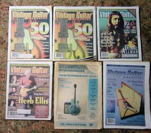 Rare Lot of 6 Vintage Guitar Magazines on Newsprint (1993 - 1996)