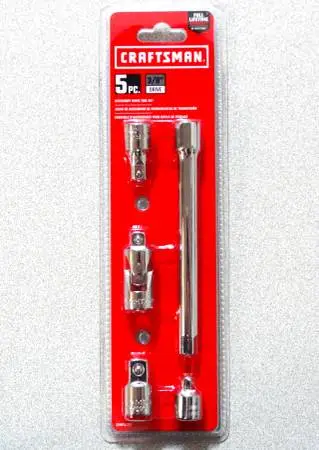 Craftsman 5-Piece 3/8 Accessory Drive Set, Sink Clips, Flashlight