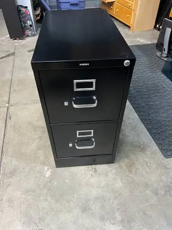 HON 2 Drawer Black File Cabinet