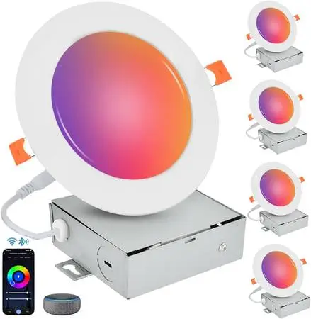 6 RGBW Recessed LED Lights