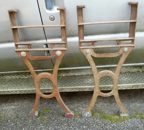 Industrial Cast Iron Table Legs,A.33 x 14,LEIMAN BROS.Work,Machine