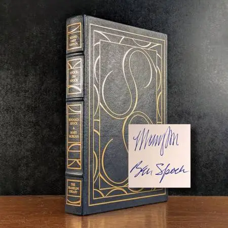 SIGNED First Edition Spock on Spock Franklin Library Leather Bound 1989 Mint