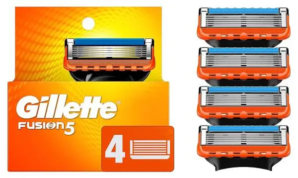 Gillette Fusion5 Mens Razor Blade Refills, 4 Count with Lubrastrip NEW