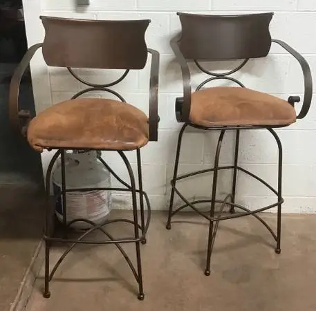 Bar stools, coffee table frame, lounge chair
