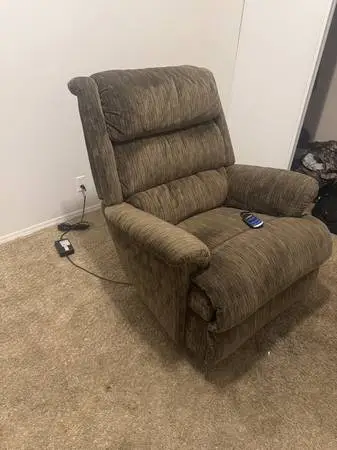Gold/Brown Power lift Recliner