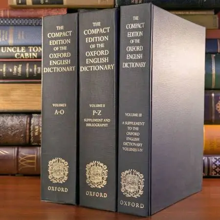 Compact Oxford English Dictionary 3 Volume Set 1971 1987 Supplement Hardcover