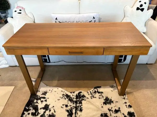 World Market Sloan Desk - Carmel Wood and Gold Legs