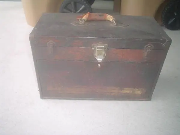 Vintage wood tool chest