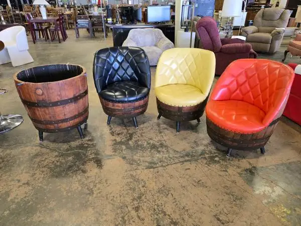 Habitat for Humanity Restore–Vintage Barrel Chair & Table Set (No Top)