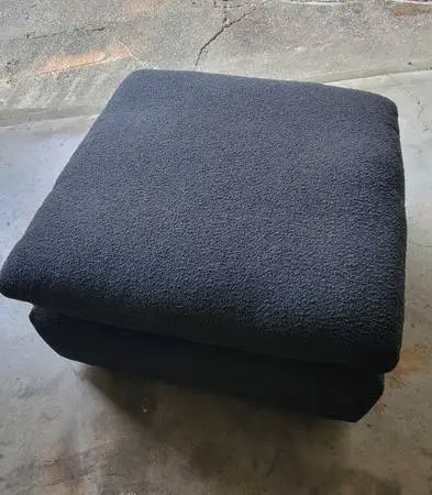 Down Filled Overstuffed Boucle Fabric Ottoman