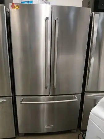 Internal ice and water KitchenAid refrigerator counter