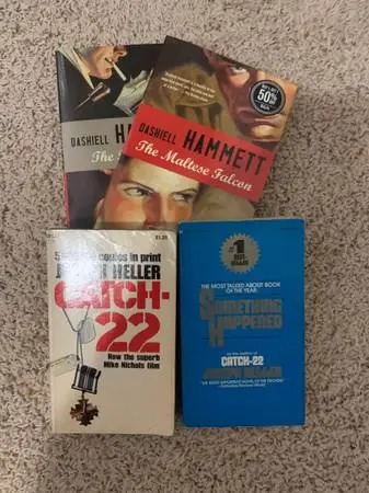 Vintage Fiction Paperback Lot - Catch-22 (2 Copies) & Dash Hammett