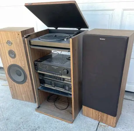Sony stereo deck home audio system turntable tuner cassette amplifier