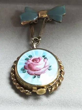 1920s ROLEX Enamel Cloisonne Lapel Watch Pendant