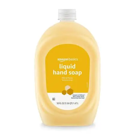 5-pack Hand Soap liquid, 50 ounce, honey scent, Amazon Basics