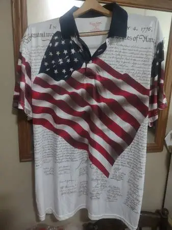 USA Declaration of Independence Polo Style Shirt 👕 Size 4X