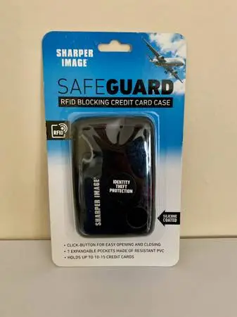 Brand New - Sharper Image Safeguard RFID Blocking Credit Card Case, Black