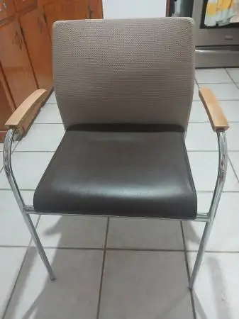 Steel Chairs w/Arms and Cushion Seats