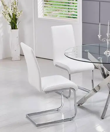 Worldwide Homefurnishings Inc. Faux Leather and Chrome Side Chairs