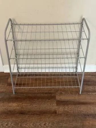 4-Tier Metal Wire Shoe Rack - Gray - $10