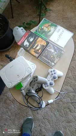 PlayStation 1 system w/ extras/--Namco Time Crisis+ Guncon