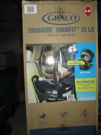 Sealed New Graco SnugFit 35 LX Infant Baby Car Seat w Anti Rebound Bar