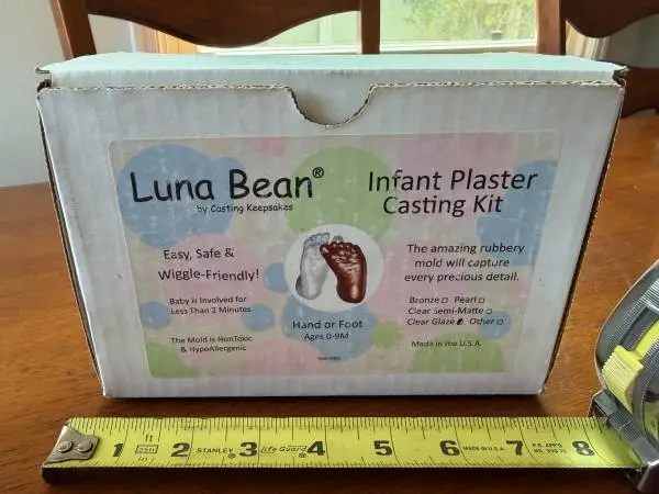 Luna Bean Infant Plaster Keepsake Casting Kit (Clear Glaze Finish)