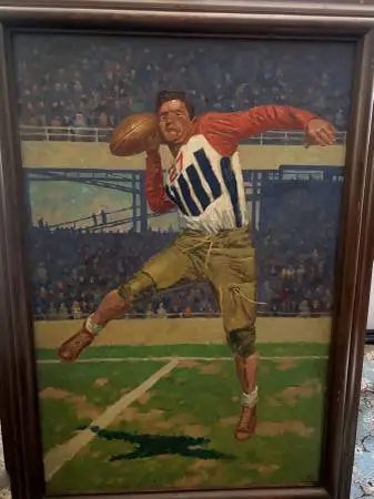 Tuffy Leemans Oil Painting by Garnet Jex, Touchdown Club of Washington