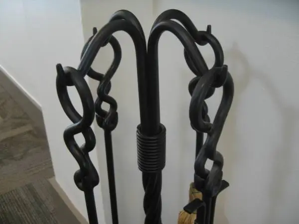 Black Wrought Iron Fireplace Tools 5 pc set