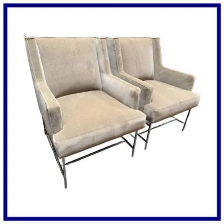 Michael Weiss For Vanguard Furniture Mohair Chairs, Pair. Estimated Pr