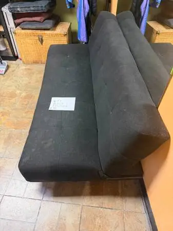 6 ft Black Futon Sofa