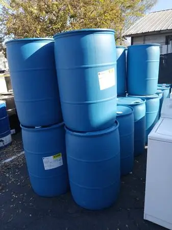 Plastic food grade 55 gal, barrels