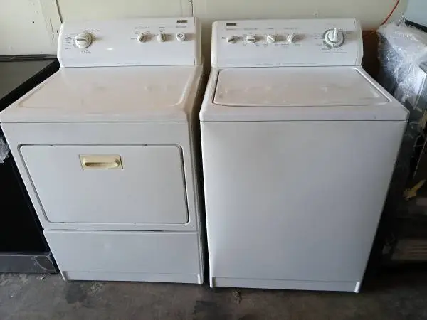 Kenmore elite white top load washer and gas dryer
