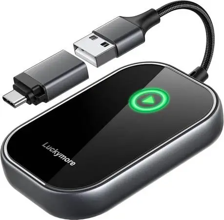 Luckymore Wireless CarPlay Adapter for Apple iPhone, Grey, BRAND NEW