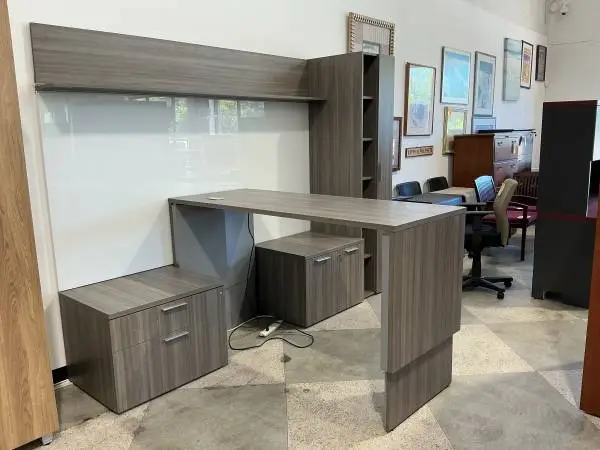 Full Private Office Set by Gunlocke in Coastal Gray Finish