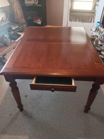 Nice antique table 54 x 43 x 30 tall with 2 drawers
