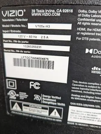70 diagonal Visio 4k HDR wall mount TV