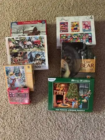 Huge Jigsaw Puzzle Lot (12+Puzzles Total) - White Mountain, Eurographi
