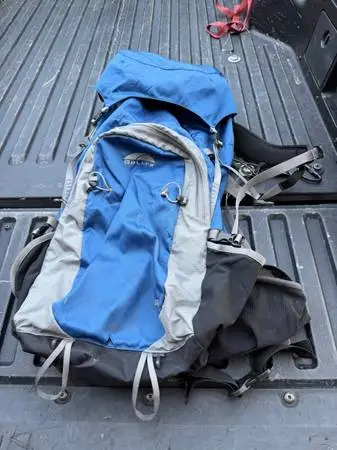 Like new GoLite Quest hiking pack. Blue, gray, and black.