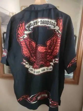 Harley Davidson Button Front Shirt Size Large