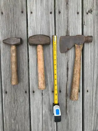 Vintage Blacksmith Sledge Hammers and Hammer Axe