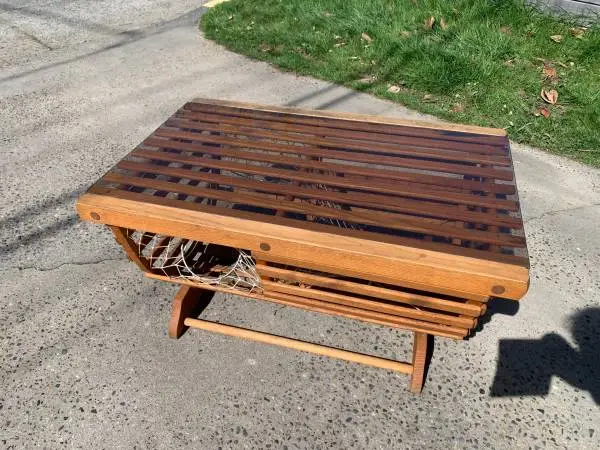 Vintage Repurposed Lobster Pot (Trap) Wooden Coffee Table