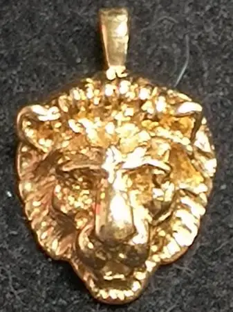 LIONS HEAD CHARM in 14k Yellow Gold