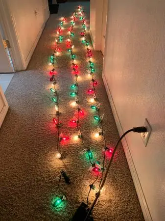 C9 Christmas Light Set – 3 Strands (49 ft total) + 75 Extra Bulbs