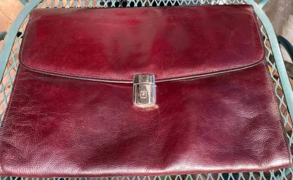 Vintage Mahogany Leather Briefcase 14.5x16x4VG++ Cond. Leather Supple