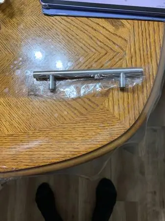 New-Homdiy 9 Brushed Nickel Cabinet Pulls, 4-1/2in Hole Centers